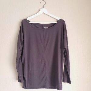 Athleta Essance Flow Top Purple Relaxed Fit Yoga Long Sleeve Top